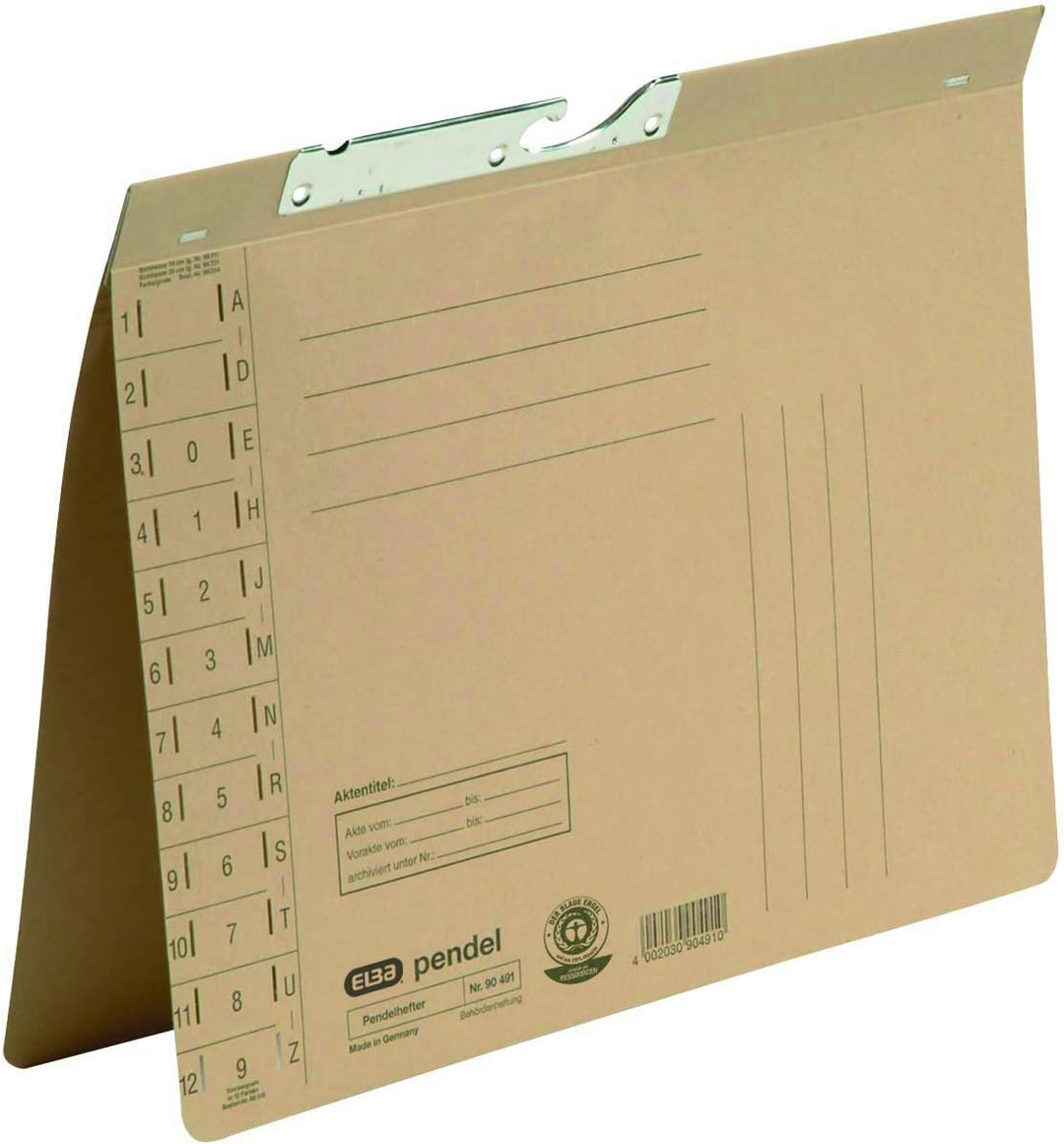Elba Pendelhefter, A4, Amtseftung, Recyclingkarton, naturbraun, 50 Stück Amtsheftung, Amtsheftung