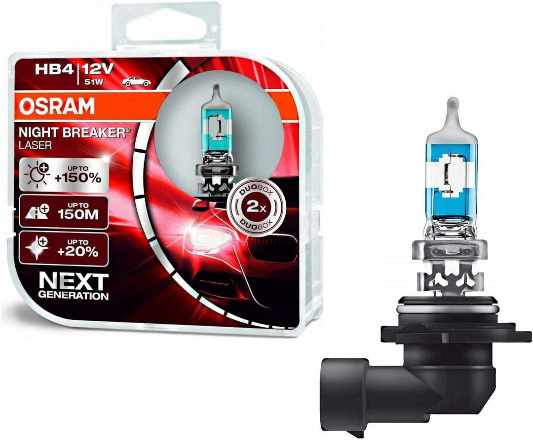 2x Osra.m HB4 51W 12V Night Breaker Laser +150% Next Generation 9006NL-HCB Weiss Ersatz Halogen Birn