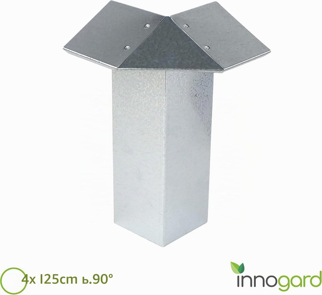 innogard S7050-006 – Schneckenzaun Set 14 TLG. – Feuerverzinkt – 4X Aussenecke 90°, 10x Seitenteil 2