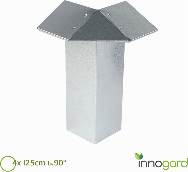 innogard S7050-006 – Schneckenzaun Set 14 TLG. – Feuerverzinkt – 4X Aussenecke 90°, 10x Seitenteil 2