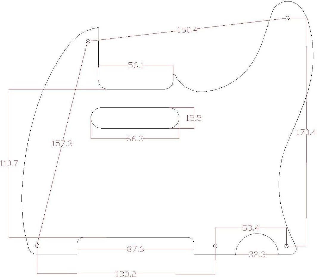 Dopro Metall Aluminium eloxiert Vintage 5 Loch Tele Pickguard für amerikanische/mexikanische FD Tele