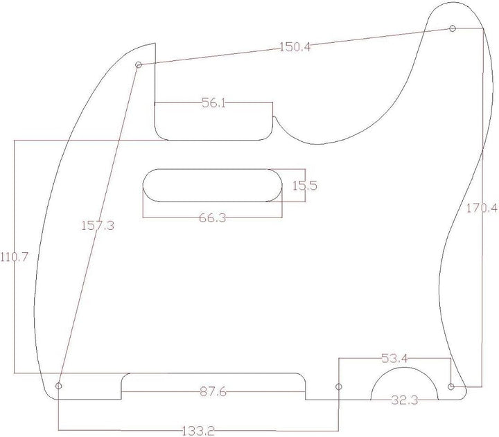 Dopro Metall Aluminium eloxiert Vintage 5 Loch Tele Pickguard für amerikanische/mexikanische FD Tele