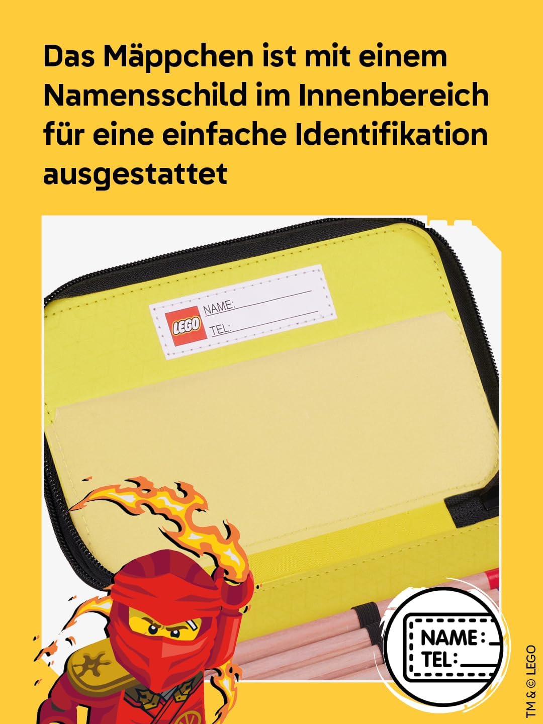 SKANDO BAGS LEGO® NINJAGO® Federmäppchen Junge gefüllt Spinjitzu Master – 3-Fach Federmappe mit 3 Fä
