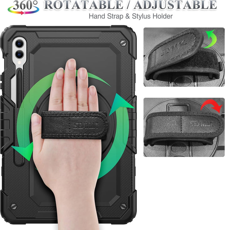 SEYMAC stock Hülle für Samsung Galaxy Tab S10+ Plus/ S9 FE+ Plus/ S9 Plus 12,4 Zoll, Stossfeste Hüll