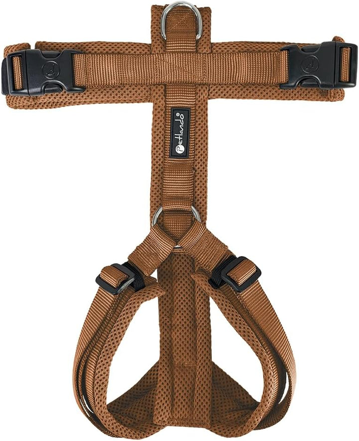 Petlando Hundegeschirr gepolstert, Mesh Y-Comfort, weich, stufenlos verstellbar, besonders leicht &amp;