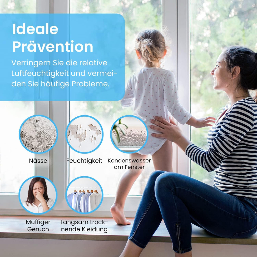Pro Breeze Luftentfeuchter Mini 500ml Entfeuchter gegen Feuchtigkeit, Schmutz und Schimmel in kleine