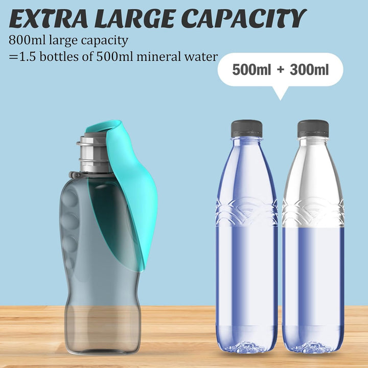 800ML Trinkflasche Hunde für Unterwegs, Hunde Trinkflasche to Go Wasserflasche für Unterwegs für Wan