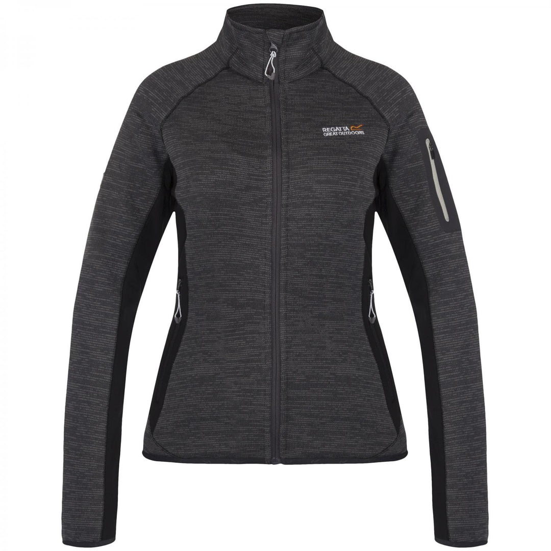 Regatta Laney II Damen Strickjacke Jacke Strick Fleecejacke Seal Grey 36 Grau - Schwarz, 36 Grau - S