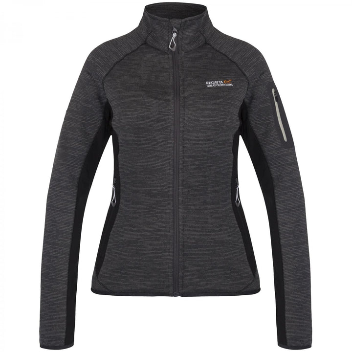 Regatta Laney II Damen Strickjacke Jacke Strick Fleecejacke Seal Grey 36 Grau - Schwarz, 36 Grau - S