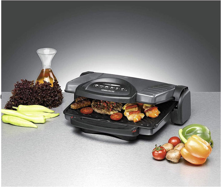 ROMMELSBACHER Multi Grill KG 1800 – flexible Höhenverstellung, komplett aufklappbar, stufenlos regel