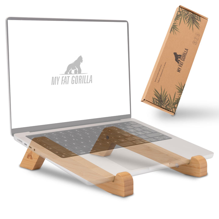 MY FAT GORILLA Laptop Ständer aus Bambus, ergonomische universal Halterung für Notebook Erhöhung, ko