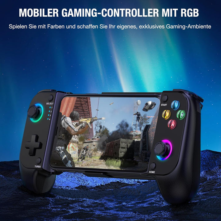 HASACOOL Handy Controller für iPhone, Smartphone Controller für Android mit Hall Effect Joystick, Bl