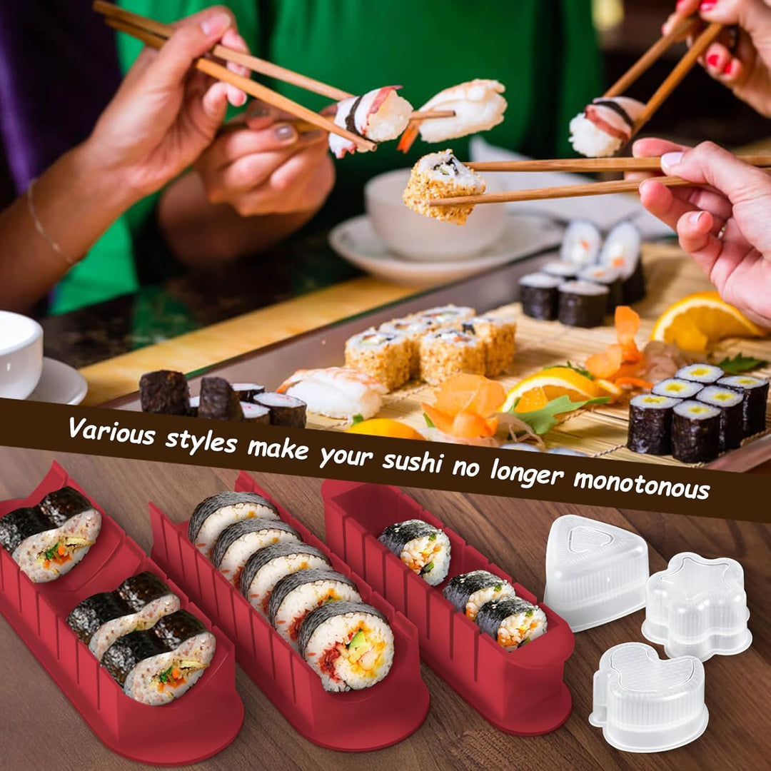 SKYSER Sushi Maker set Teller, 20 Artikel Kit für Anfänger zum selber machen, Kann als Sushiteller v
