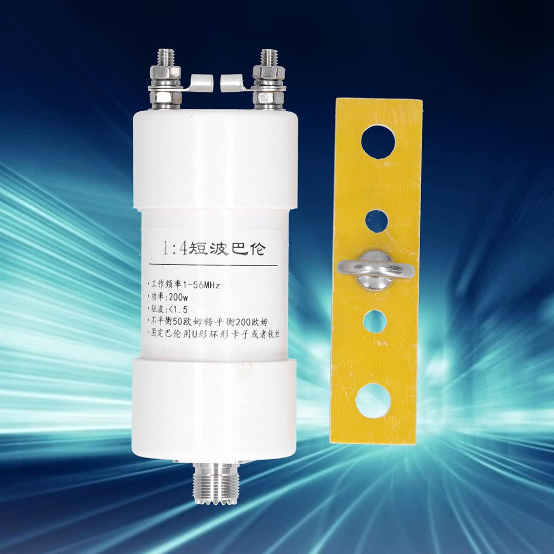 Eujgoov 1:4 Balun, 200W 50Ω-200Ω ABS Material Geeignet 1-56MHz für Winton Kurzwellenantenne