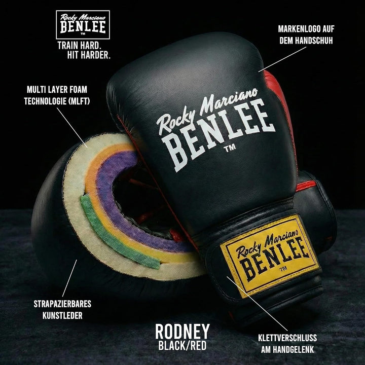 BenLee Kunstleder Boxhandschuh Rodney 06 oz Black/Red, 06 oz Black/Red