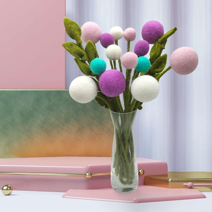 your castle Blumenstrauss aus 14 handgearbeiteten künstliche Filzblumen &amp; 2 Ästen, fairer Handel, na