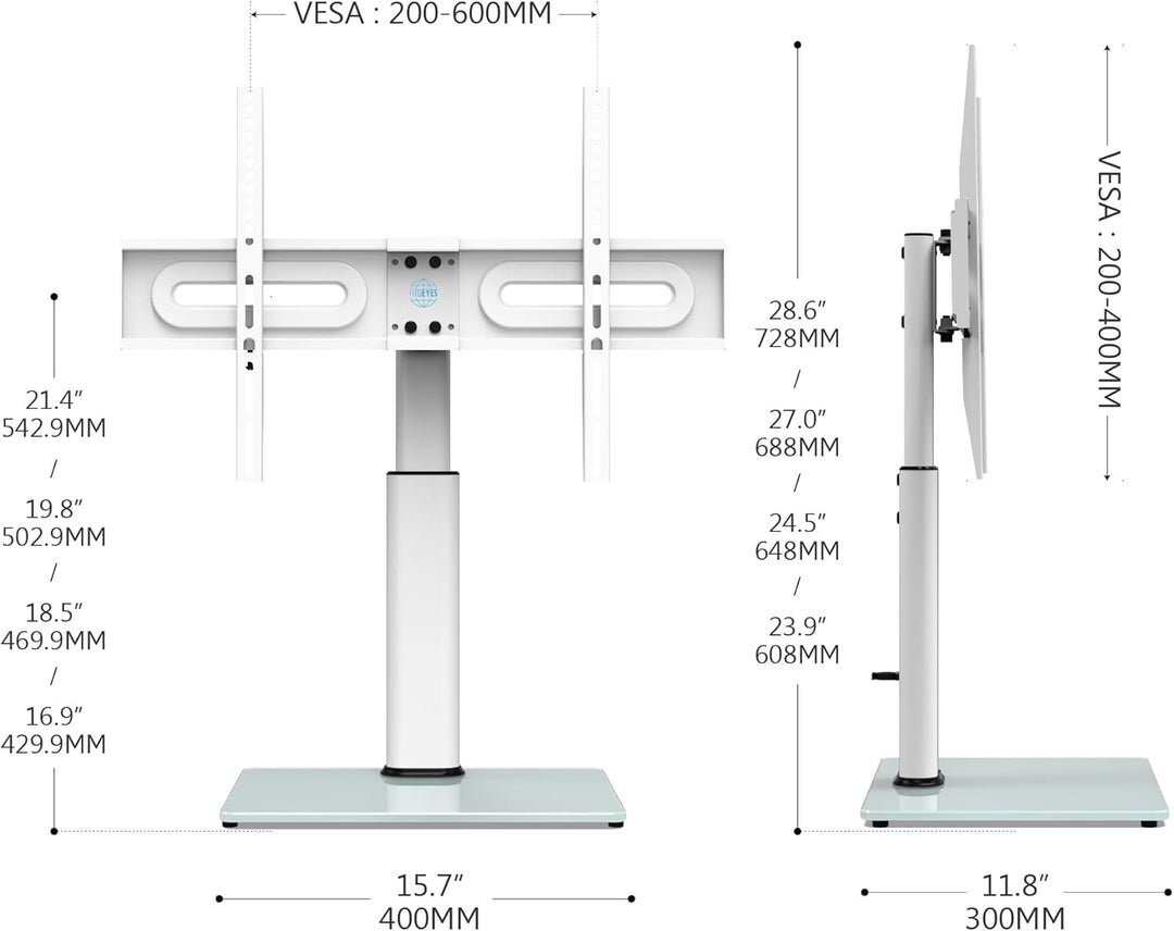 FITUEYES TV Standfuss TV Ständer Fernsehstand für 32 bis 65 Zoll Fernseher höhenverstellbar drehbar