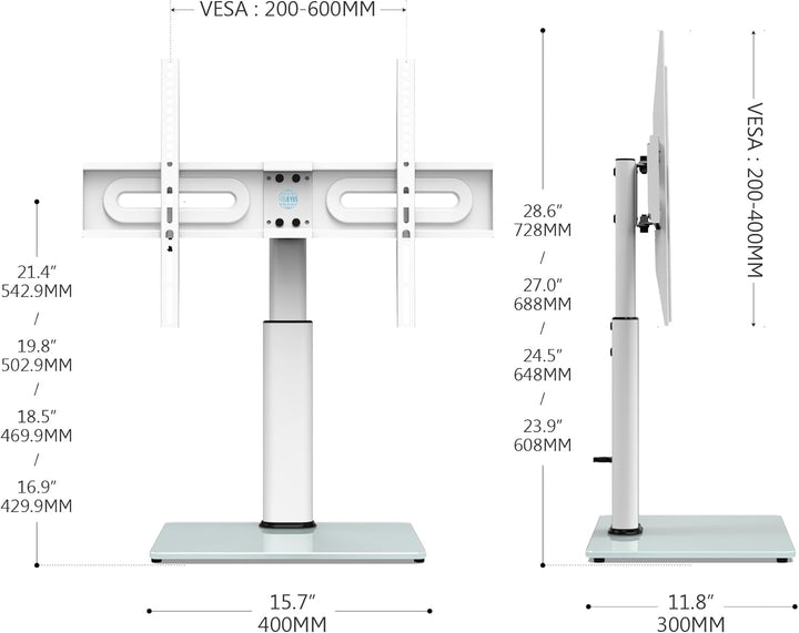 FITUEYES TV Standfuss TV Ständer Fernsehstand für 32 bis 65 Zoll Fernseher höhenverstellbar drehbar