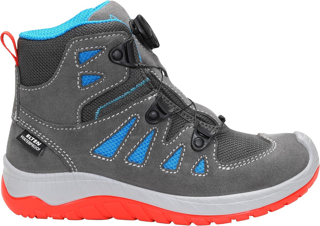 ELTEN Kinderschuhe Outdoor Maddox Kids BOA Grey-red Mid für Mädchen und Jungen 30 EU Grau, 30 EU Gra