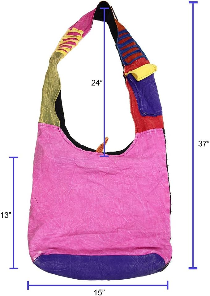 Bohemian Hippie Crossbody Umhängetasche Sling Slouch Hobo Baumwolle Handgefertigte Verschiedene Must
