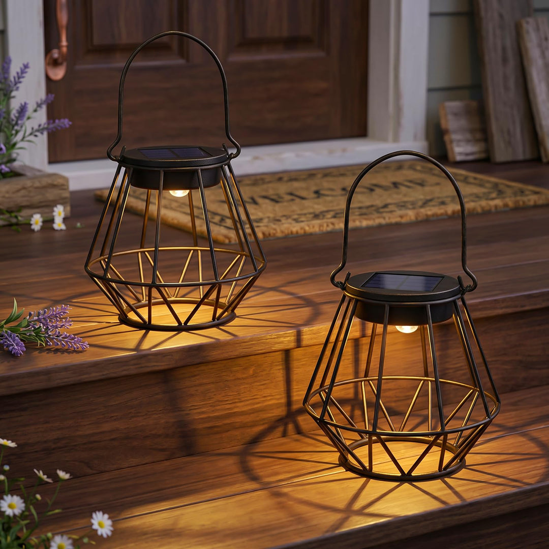Kimjo Solarlaterne für Aussen, Solarlampen für Aussen Garten Hängend/Stehend, IP65 Wasserdicht Solar