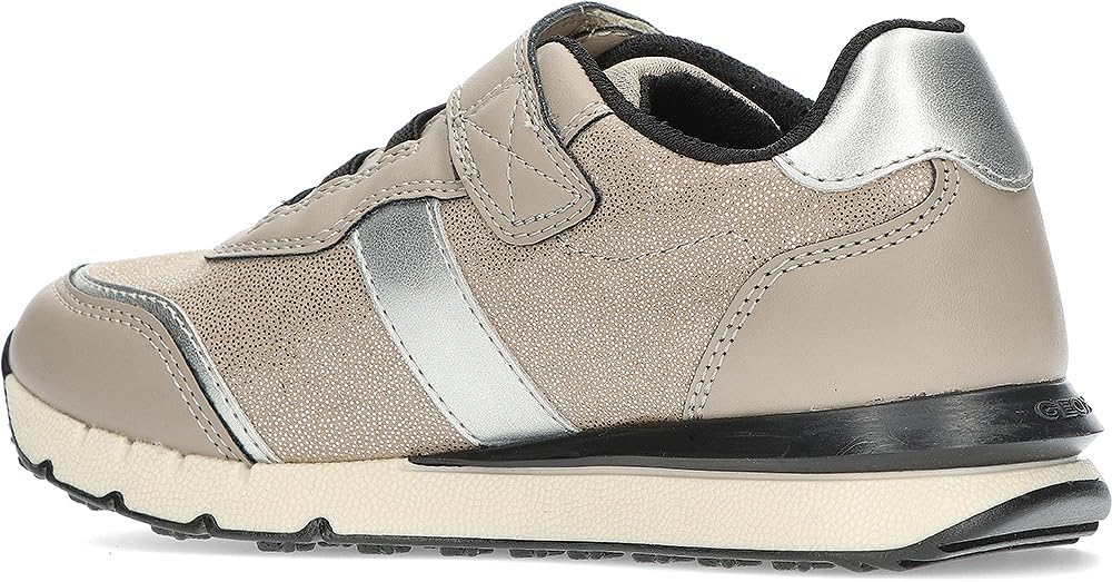 Geox Mädchen J Fastics Girl BSneaker 25 EU Rock Dk Silver, 25 EU Rock Dk Silver