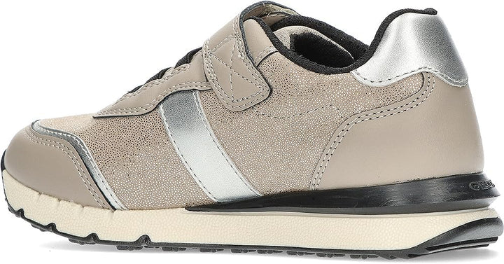 Geox Mädchen J Fastics Girl BSneaker 25 EU Rock Dk Silver, 25 EU Rock Dk Silver