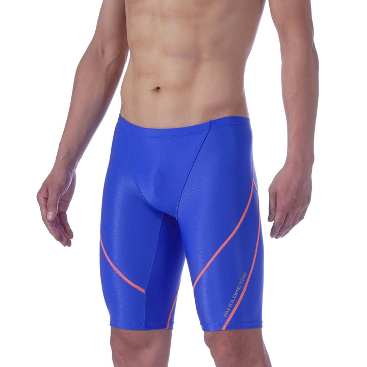 MY KILOMETRE Herren Jammers Lang Badehose Schwimmen Badeanzug Jammer, Hell, Blau S