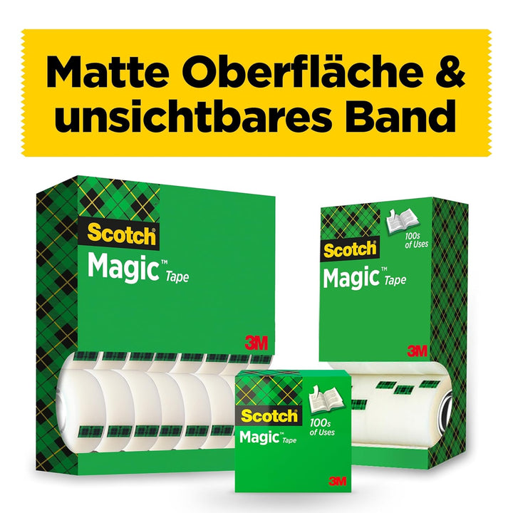 Scotch Magic Tape - Vorteilspack 14 Rollen, 19 mm x 33 m - Unsichtbares Klebeband für allgemeine Zwe