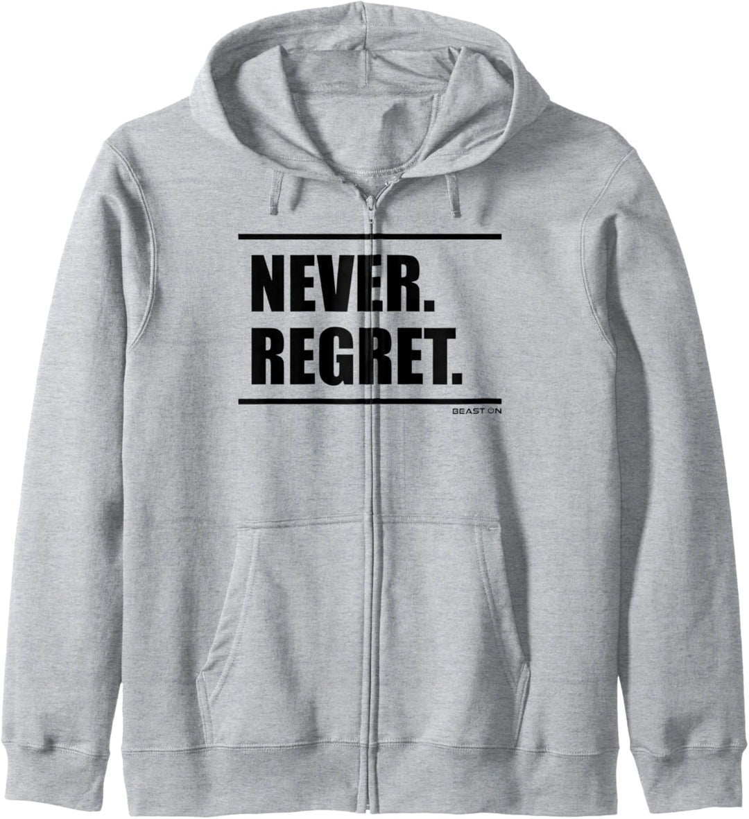 Never Regret Beast On Fitness Gym Motivation Workout weisses Kapuzenjacke