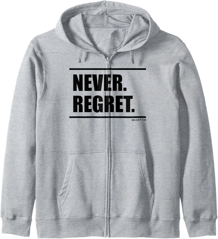 Never Regret Beast On Fitness Gym Motivation Workout weisses Kapuzenjacke