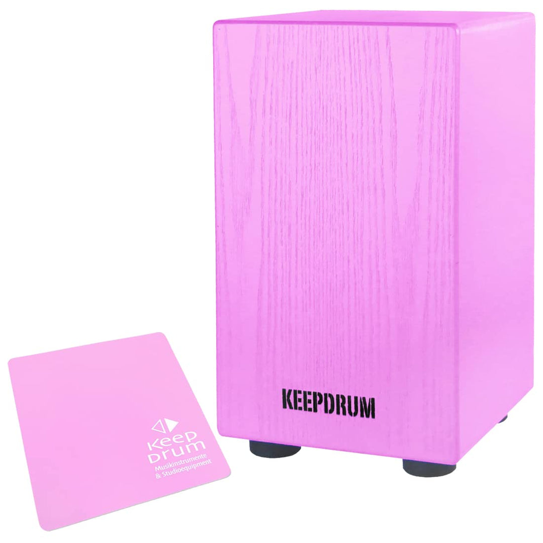 keepdrum DC1M PK Junior Cajon Rosa Pink + Sitzpad Pink Cajon Pink + Pad Pink, Cajon Pink + Pad Pink