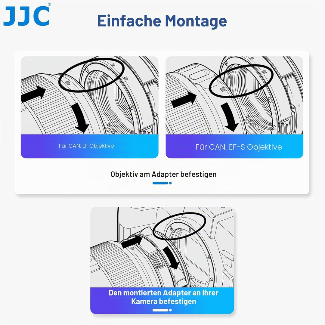 JJC EF-RF Objektivadapter Autofokusmontage für Canon EF EF/S Objektive für EOS R Ra RP R3 R5 R5c R6