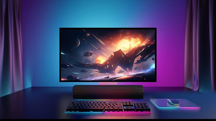 Sound Blaster GS3 Kompakte Gaming-Soundbar mit RGB- und SuperWide-Technologie, Stromversorgung über