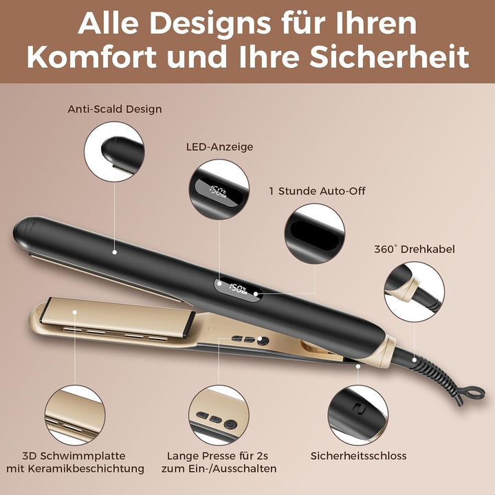 Glätteisen Haarglätter Reise Locken Glätten Ionische 120-230℃ | 5 Einstellbare Temperatureinstellung