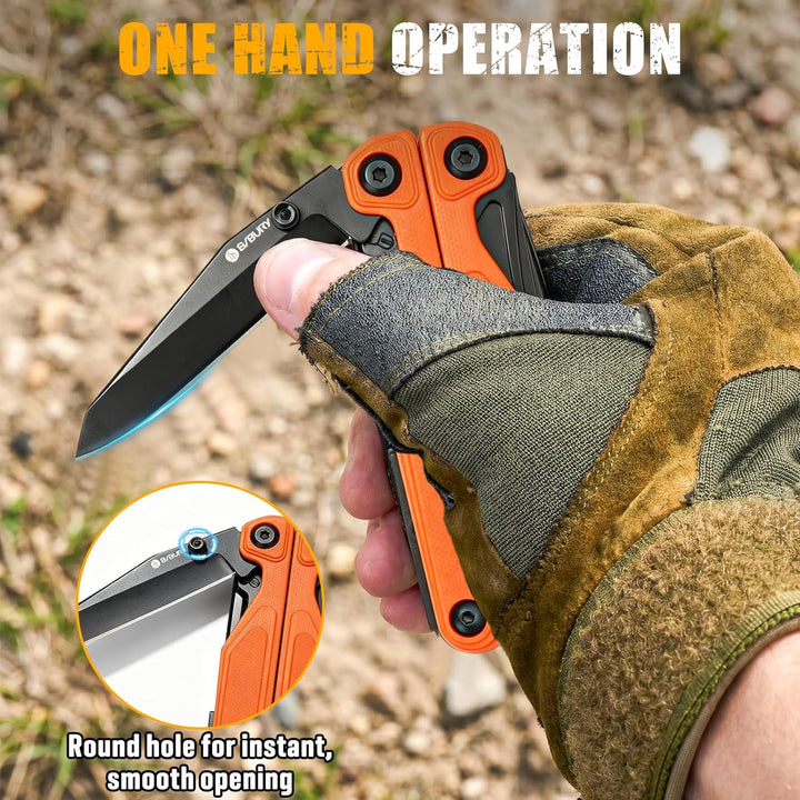 BIBURY 25-in-1 Multitool Multifunktionszange, YG12 Hartmetall-Schneide, G10-Griff, 3Cr13 Edelstahl,