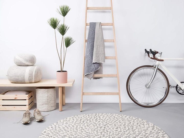 myfelt Hella Filzkugelteppich — Ø 50 cm, ideal für Schlaf-, Wohn-, Kinderzimmer, Flur & Bad 50cm Ø W