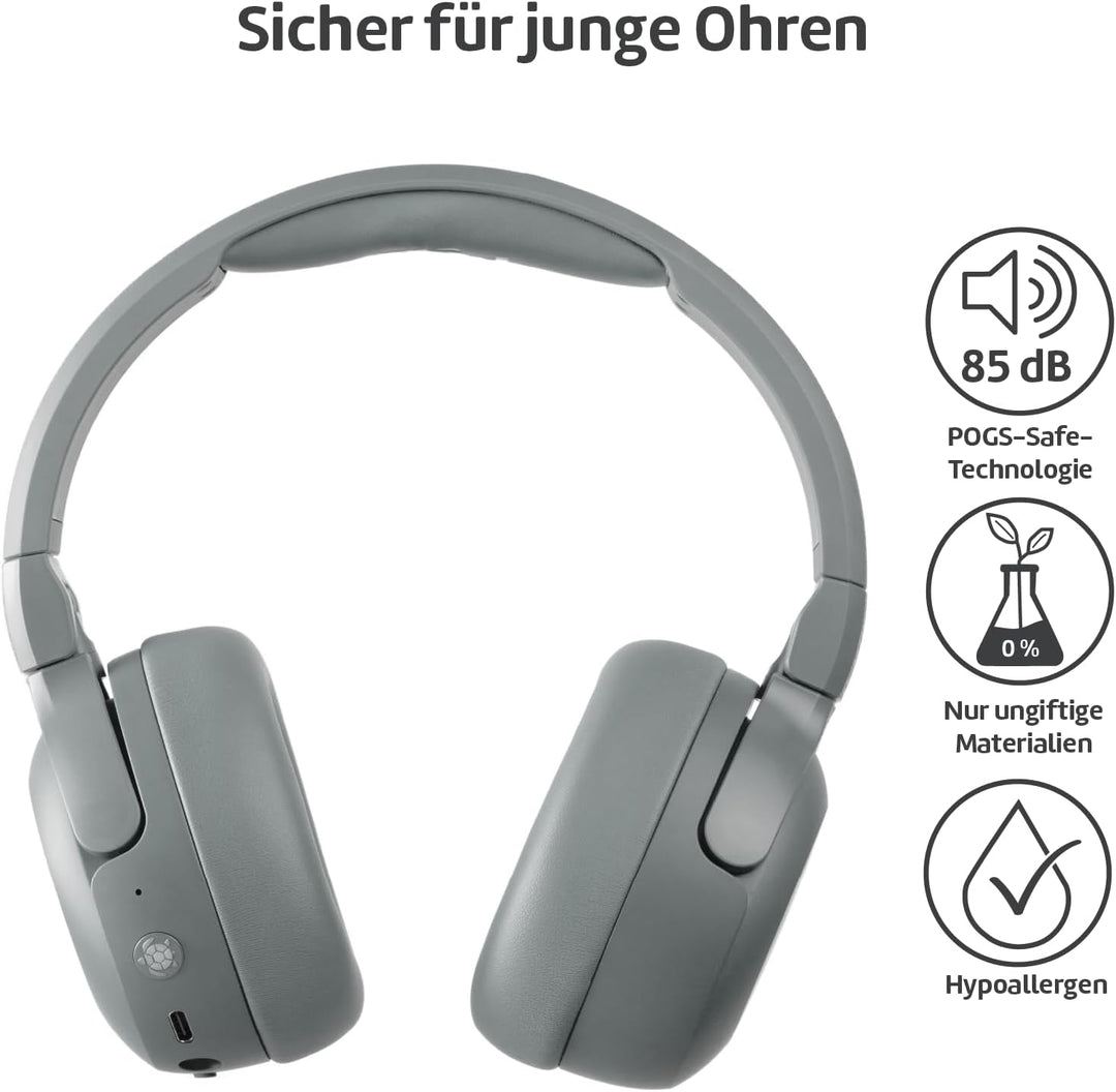 POGS Drahtloser Bluetooth Over-Ear Noise Cancelling-Kopfhörer | The Turtle | Faltbarer robuster Kopf