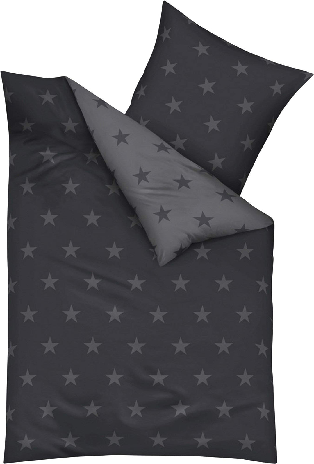 Kaeppel Feinbiber-Bettwäsche Stars, 2-TLG. Zinn, 135X200 cm Zinn 135X200 CM, Zinn 135X200 CM