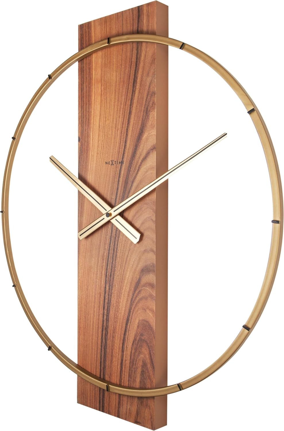 NeXtime Wanduhr "CARL", lautlos, aus Holz, Braun, 58,2 x 50,8 cm