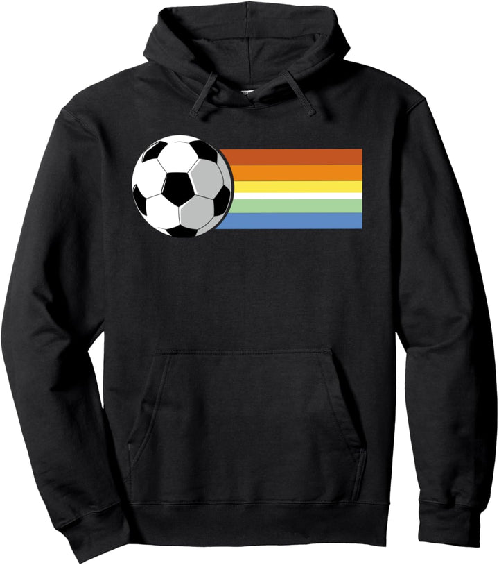 Regenbogenfarben-Fussball Pullover Hoodie