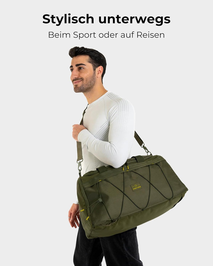 Johnny Urban Sporttasche Herren & Damen Grün - Shawn - 2 in 1 Tasche mit Rucksackfunktion für Reise