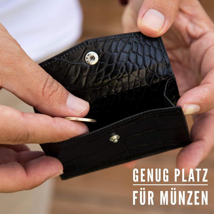 Solo Pelle Kartenetui | Kreditkartenetui | Leder Geldbörse Slim Wallet Portmonee | Geldbeutel mit RF