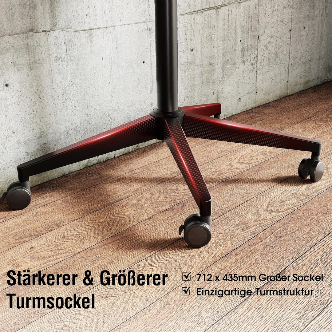 AOKCOS TV Bodenständer Rollbar mit Ablage, TV Ständer mit Rollen für 32-65 Zoll Fernseher bis 40 kg,