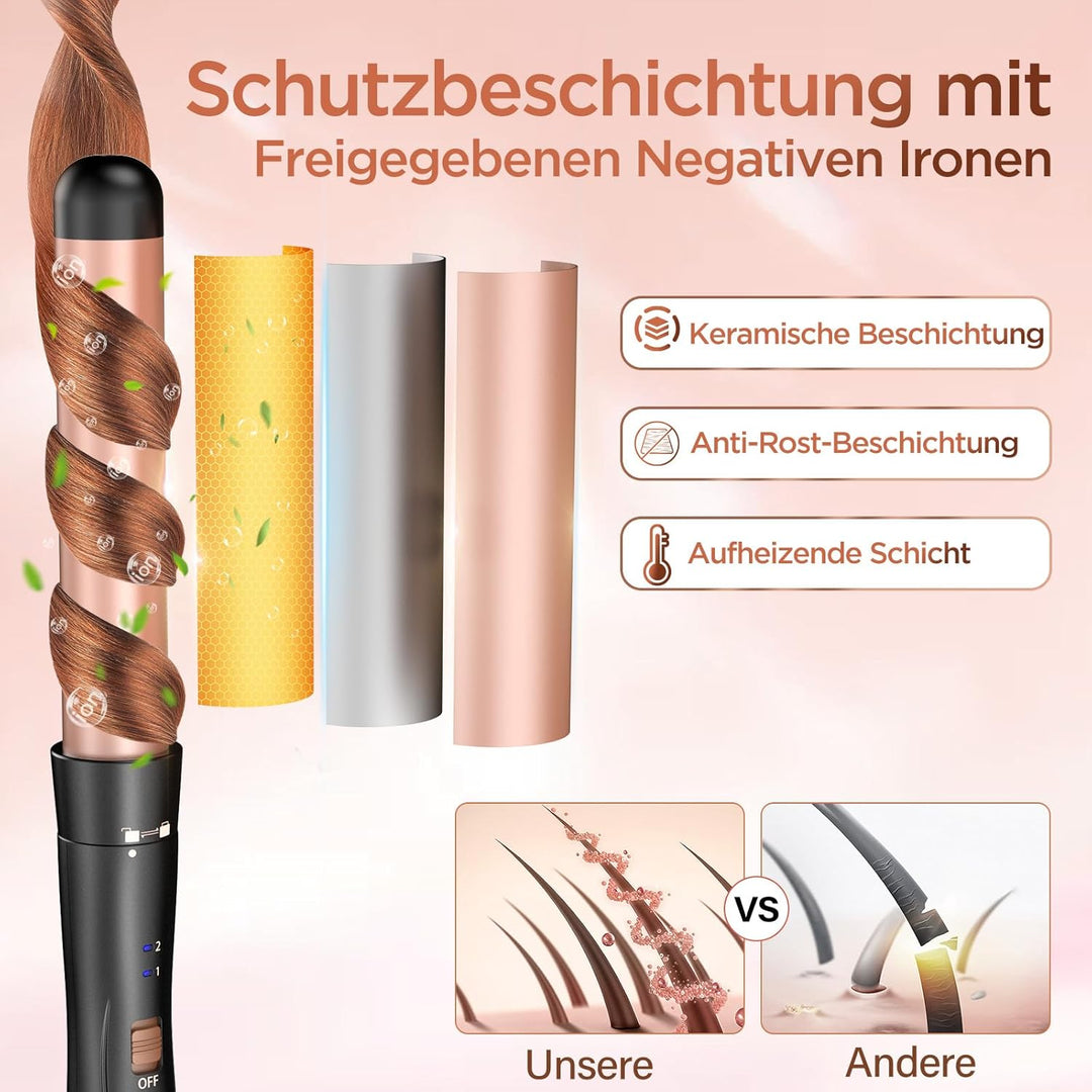 BESTOPE MIX Welleneisen Set 5 in 1, Lockenstab mit Verschiedenen Aufsätzen Einstellbare Temperatur K
