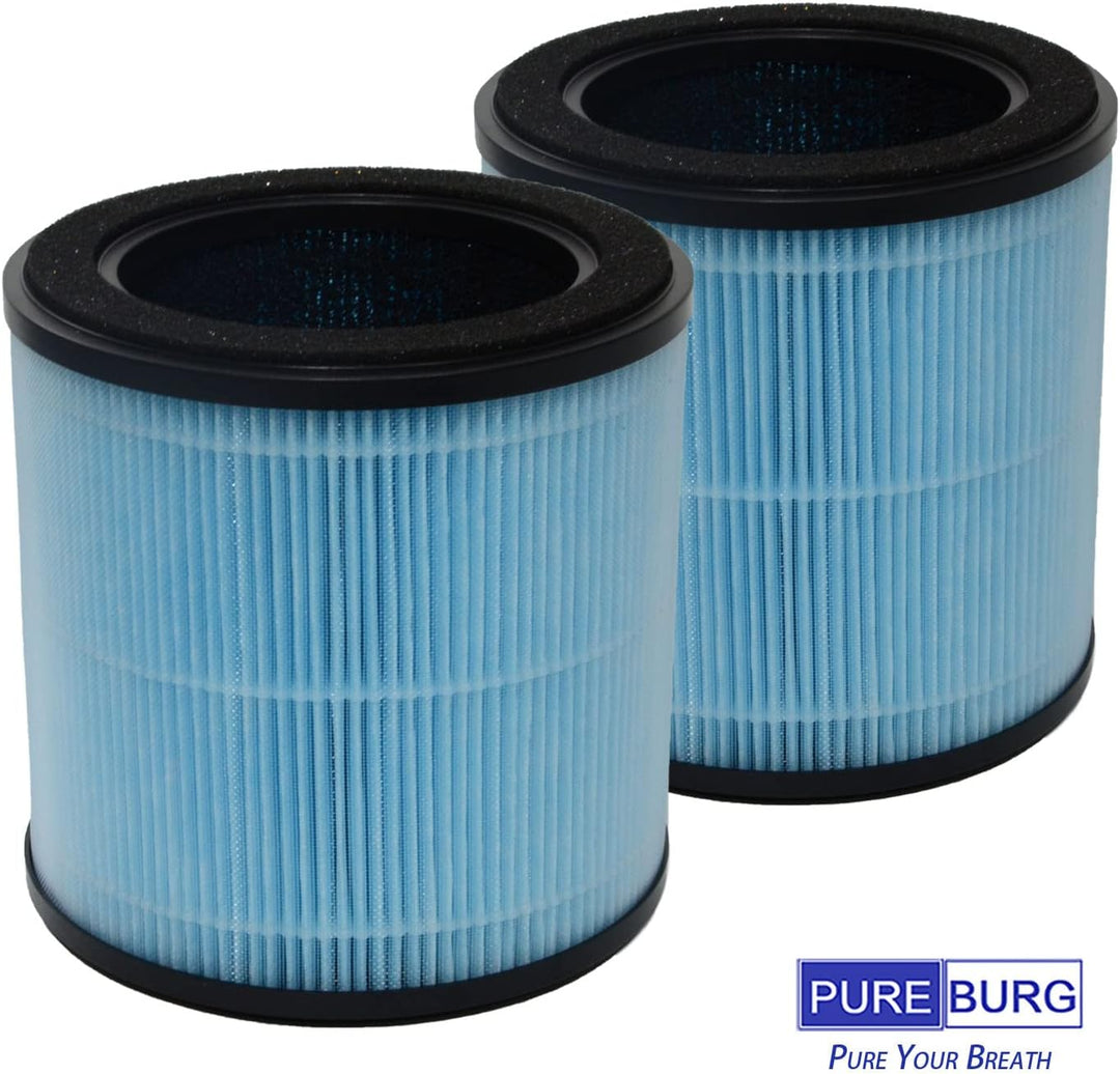 PUREBURG Ersatzfilter kompatibel mit Homvana H201 & TEC.Bean JH50G-M Luftreinigern, 2 Stück, H13 HEP