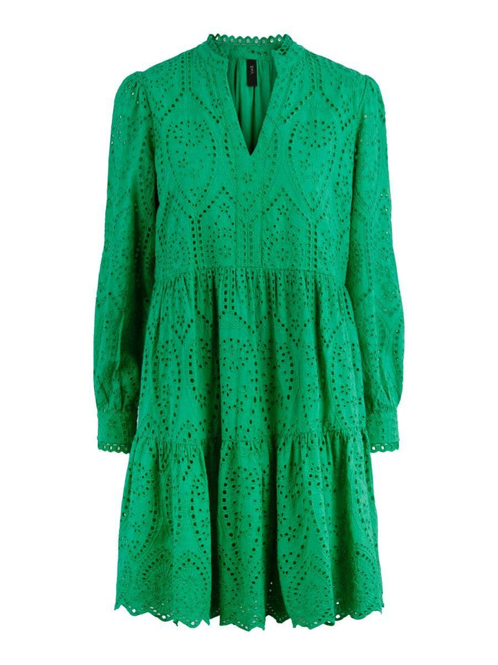 YAS Damen Yasholi Ls Dress S. Noos Stufenkleid XS Jelly Bean, XS Jelly Bean