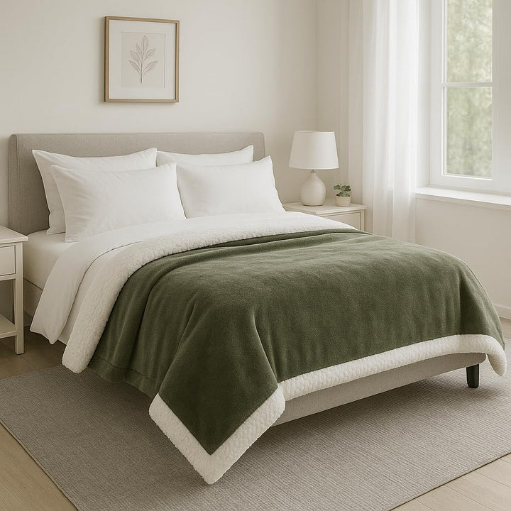 Betz Luxus Flanell Sherpa Kuscheldecke Flauschig Sofa Fleecedecke Verona - Wohndecke XXL Warm Sofade
