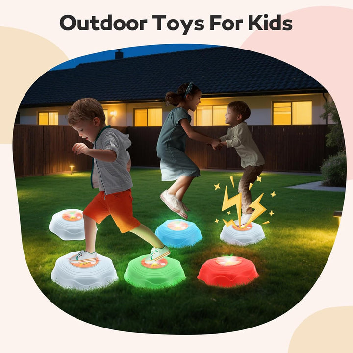 Balanciersteine für Kinder mit Licht und Musik 6er Rutschfest und Stapelstein Balance Steine Set Sen