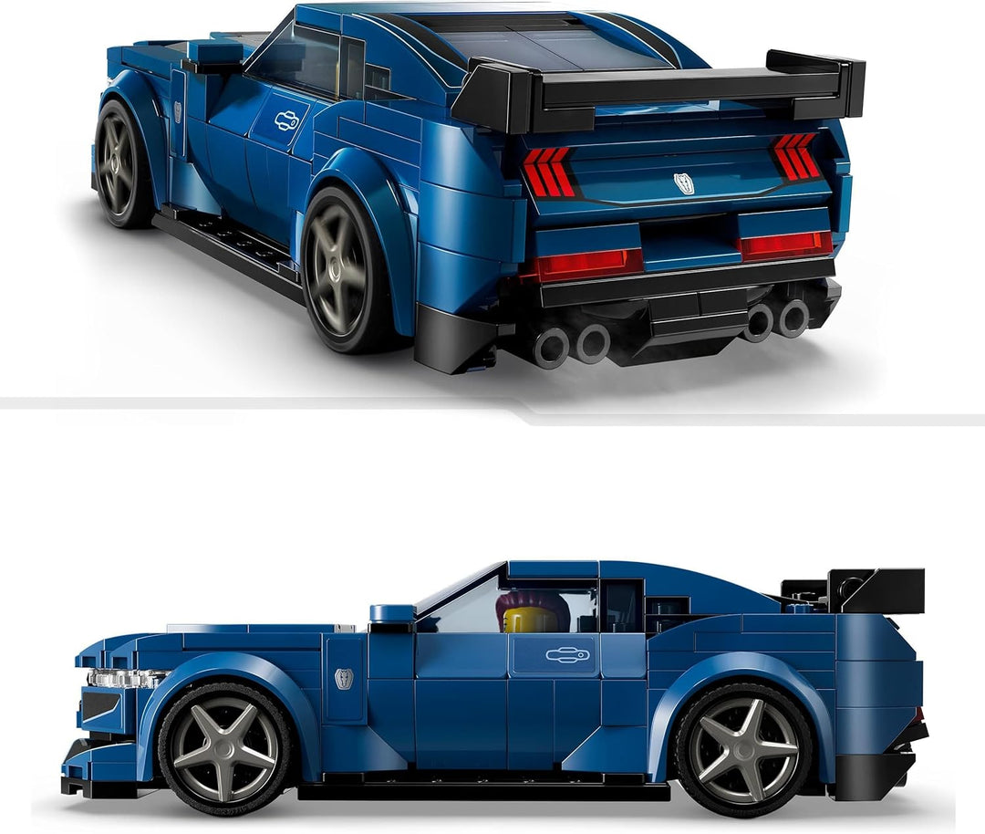 LEGO Speed Champions Ford Mustang Dark Horse Sportwagen, Auto-Spielzeug mit Minifigur zum Bauen, Spi